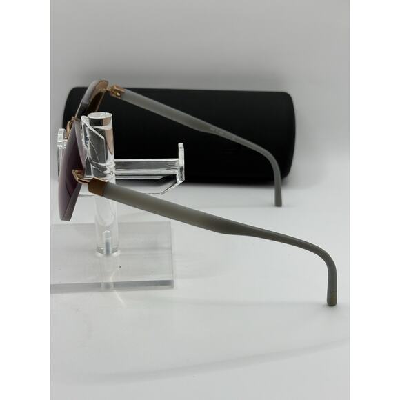 Silhouette Rimless Sunglasses Rose Gold Brown Lens Unisex 50mm